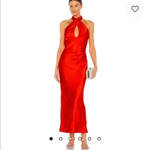 Bardot Claudia Bias Cut Dress - Lipstick Red
